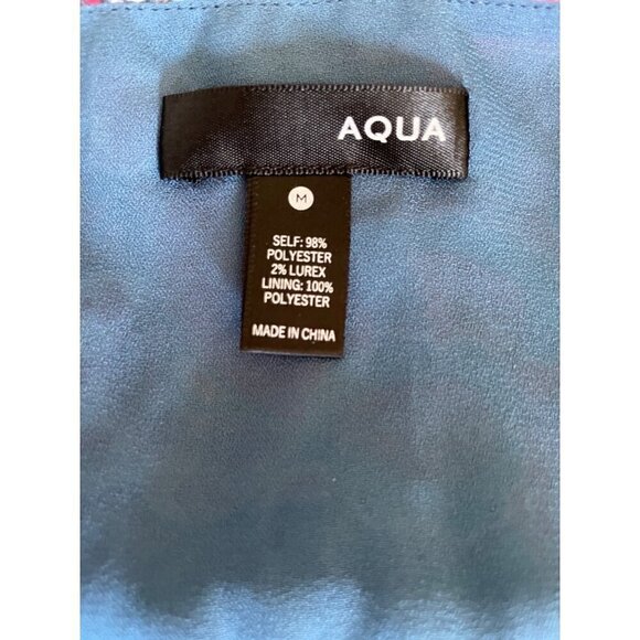 Aqua Women's Boho Dress Size M Floral Cold Shoulder Sheer Sleeves V-Neck Pockets - Picture 9 of 12